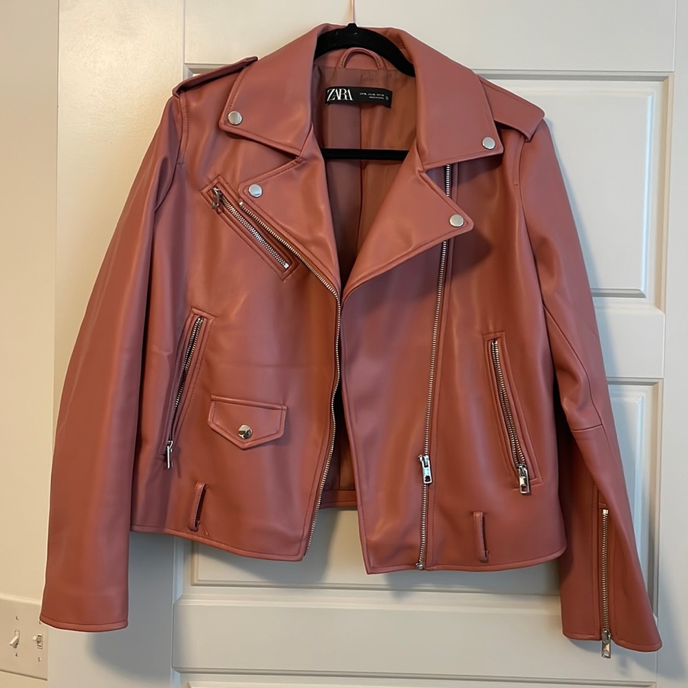 Pink Zara Leather Jacket